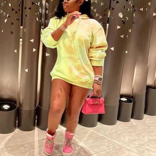 Women Hoodies Autumn 2021 Long Sleeve Pullovers Loose Fashion Yellow Pink High Street Wear Female Hooded Hoodies Clothes Tops