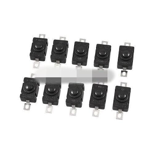 10PCS Torch Flashlight Self Lock SPST Push Button Switch AC/DC 250V 1.5A 18 x 12mm