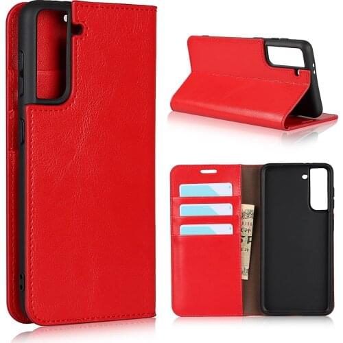 10pcs/lot Crazy Horse genuine leather Flip Wallet Case With Stand case For Samsung S21 S21Ultra S21PLUS Note 10 Note 10Pro