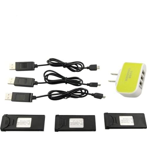 3.7V 900mah Lipo Battery and USB 3 In 1 Battery Charger for VISUO XS809 XS809HC XS809W XS809HW Foldable Selfie RC Quadcopter