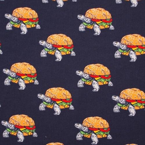 140cmx100cm Cotton Poplin Fabric - Turtle burger(382)