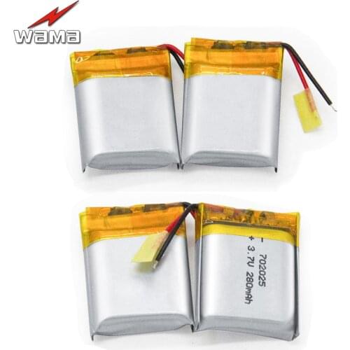 4x WAMA 702025 3.7V Li-polymer Rechargeable Battery Over-charge Protected PCB for Sex Toys GPS Tracker Smart Wristband