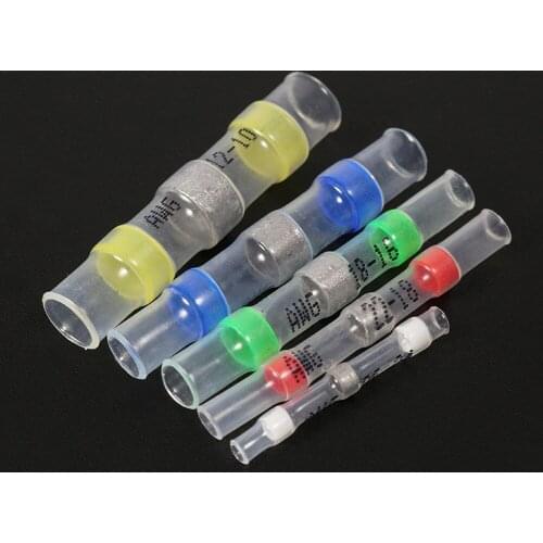 500PCS Waterproof Heat Shrink Soldering Sleeve Terminals Insulated Waterproof Butt Wire Connectors Solder Seal