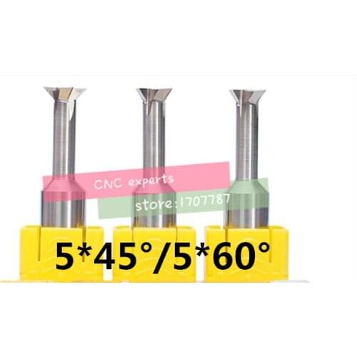 Free Delivery 1PCS 5*45/5*60 degrees carbide straight shank dovetail milling cutter, alloy straight shank milling cutter
