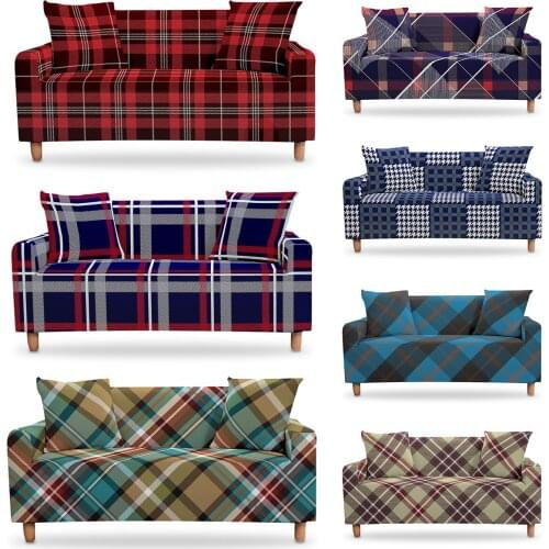 Geometry Plaid Sofa Cover Stretch Sofa Slipcovers For Living Room Modern Sectional Corner Elastic Couch Cover Chair Protector
