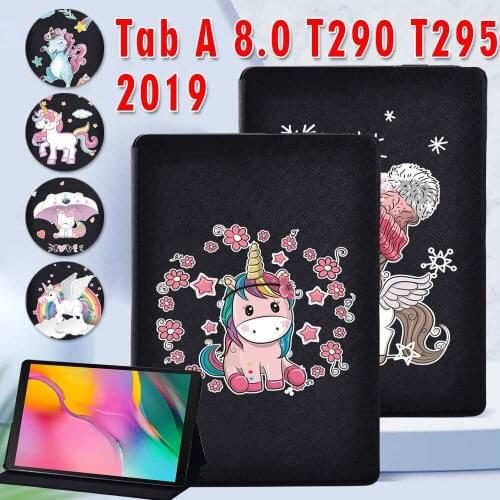 Case for Samsung Galaxy Tab A 8.0 2019 SM T290 T295 T297 Shock Proof Cute Pattern PU Leather Tablet Cover
