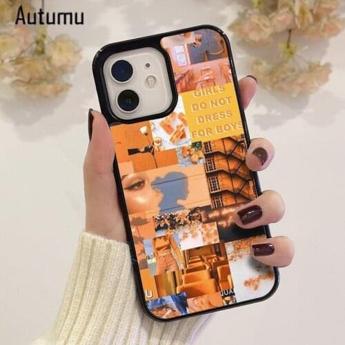 Phone Case for iPhone 12 mini X XS XR 11 Pro Max SE 2020 5 6S 7 8 Plus Samsung Galaxy S8 S9 S10 S20 S21 yellow collage Cover