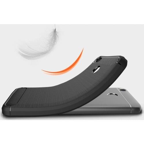 For Xiaomi Redmi 4X Case Brushed Carbon Fiber Texture Shockproof TPU Protective Cover Case