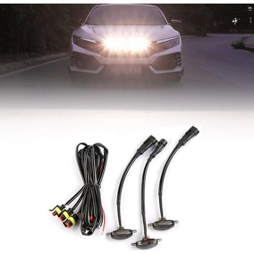 CITALL 1 Set White LED Front Bumper Grille DRL Daytime Running Lights Fit for Ford F150 Raptor Toyota RAV4 Car Accessories
