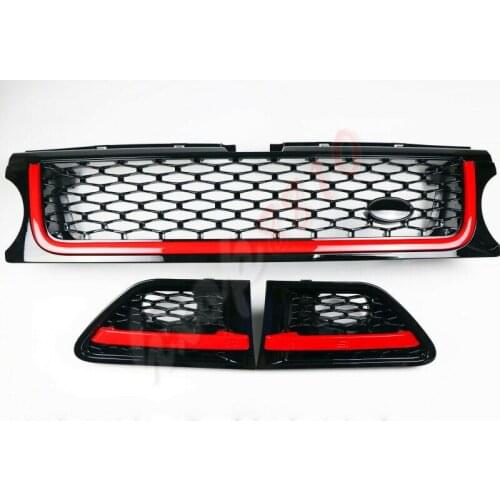 For Land Rover Range Rover Sport 2006-2013 High quality Black Frame/Net Red Edge Grille&Tuyere