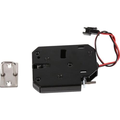 DC 12V 2A Electromagnetic Electric Control Cabinet Drawer Lockers Lock Latch Carbon Steel Black