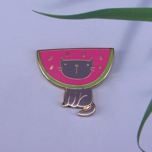 Cat enamel pin Let your pet explore their inner fruit love and dress up as a watermelon