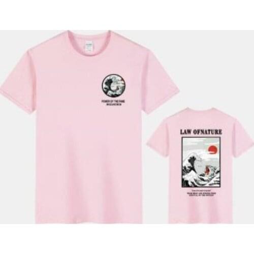 Summer Women Casual T-Shirts 100% Cotton Hip Hop Short Sleeves Japanese Surf Cat Funny Tees Men Women Fashion Streetwear