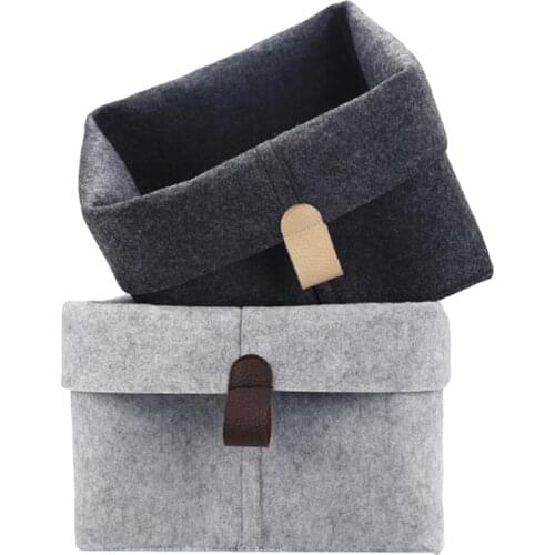 26.5*23cm Home Office Storage Basket Small Plant Pot Holder Cute Felt Bag Table Multifunction Container Decor