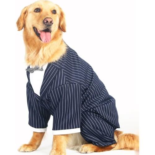 Pet Dog Cat Clothes Prince Wedding Suit Tuxedo Bow Tie Puppy Coat 5 Sizes For Large Dog