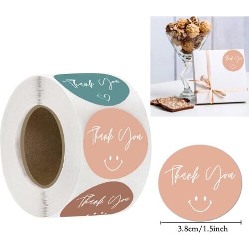 Round Thank You Stickers For Envelope Seal Labels Gift Packaging Decor Birthday Party Scrapbooking Stationery Sticker