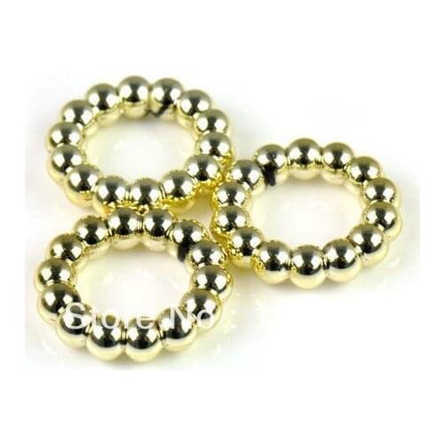 Wholesale Fashion Gold Color CCB Macroporous Charms Round Bead For Bracelet Necklace DIY Jewelry Scarf Accessory 50PCS Z2681