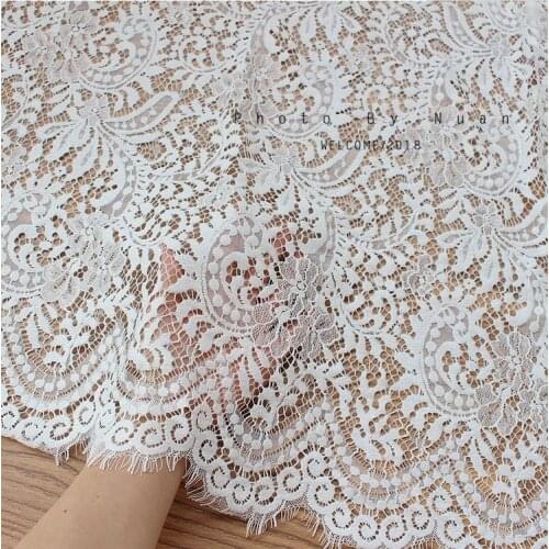 3M/Lot Multicolor High Qualit French Eyelash Lace Fabric Wide 150CM Handmade DIY Wedding Dress Clothes Curtain Accessories