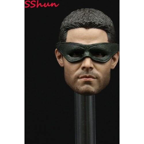 1/6 Scale Soldier Head Sculpture Model Arrow Head Sculpture Arrow Stephen Amell Suitable for 12'' Action Figure Soldier Body DIY