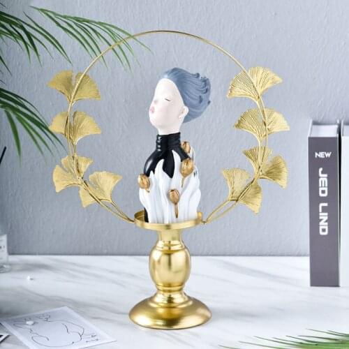 CREATIVE METAL GINKGO LEAVES SHELF DECORATION ORNAMENTS MINI RESIN FIGURINE HOME DECORATION ACCESSORIES KIDS TOYS BIRTHDAY GIFTS