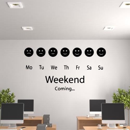 Smile Weekend Text Wallpaper Home Decor Wall Stickers For Office Room Decor Wall Decals Sticker Wall Art MURAL
