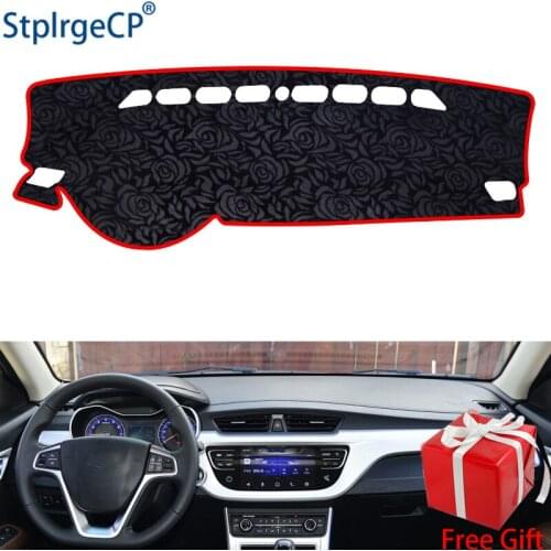Latest Rose Pattern Non-slip Car Dashboard Cover Dash Mat Pad DashMat ANti-UV Car Sticker for GEELY VISION 2018 Car Styling