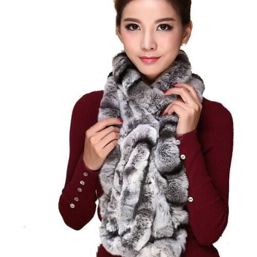 New arrival 2020 fashion scarf rabbit fur muffler scarf ruffle all-match muffler scarf ruffle hem rabbit fur scarf