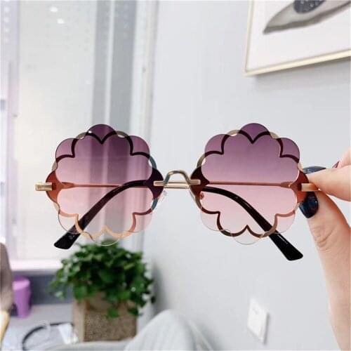 3-12y Children Boys Girls Flower Sunglasses Cute Sun-shading Metal Polarized Eyewear Vacation Hiking Travel Sun Glasses Goggles