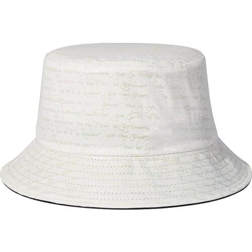 Bucket Hat Women Summer Sun Beach Men UV Protection White Black Breathable Letters Hiphop Cap Holiday Accessory