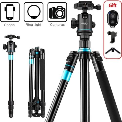 Soonpho SP30 Portable Aluminium Alloy Outdoor Travel Camera Tripod & Monopod Stand with Ball Head For DSLR Camera
