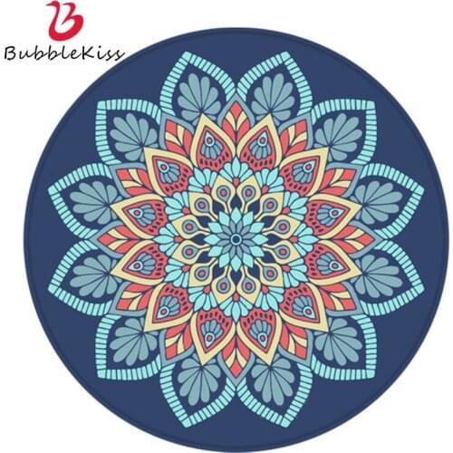Bubble Kiss Round Carpet Ethnic Style Printing Rugs Living Room Coffee Table Home Floor Mat Bedroom Decoration Non Slip Area Pad