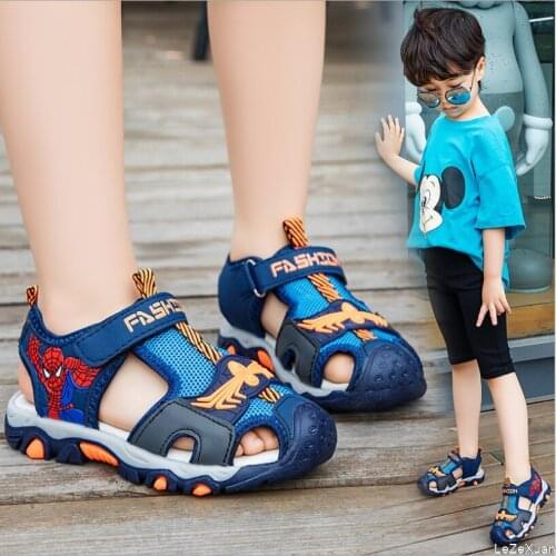 SpiderMan Summer Boys Sandals Kids Aqua Sport Sandals Soft Non-slip Toddler Infant Shoes Children Outdoor Beach Water Shoes