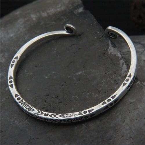Handmade silver Thailand sun wukong hoops bracelet Thai silver fish, silver restoring ancient ways S925 female bracelet