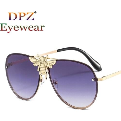 New Luxury Classic Retro Gradient Lens Shaded Sunglasses Fashion Men Women Brand Designer Little Bee Sunglasses Oculos De Sol