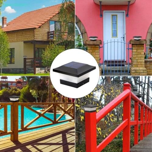 Solar Power LED Fence Gate Pillar Column Garden Yard Stair Wall Lamp Cottage Light Outdoor Waterproof Super Bright Energy Saving