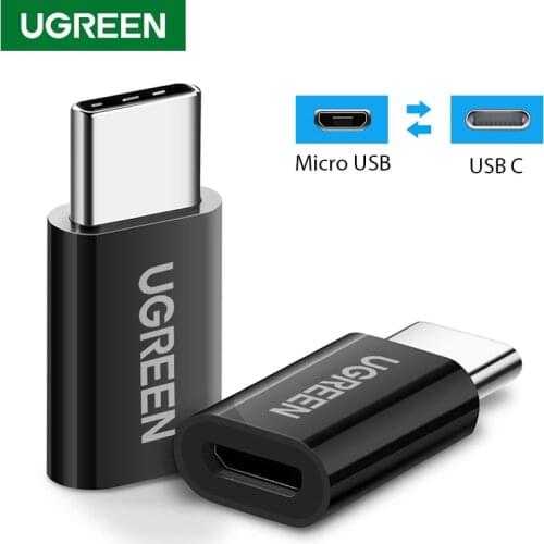 Ugreen USB Type C OTG Adapter Micro USB to USB C Cable Converters for Macbook Pro Samsung S10 Plus Quick Charge USB C OTG Cable