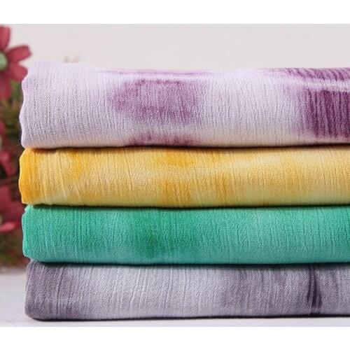 Rayon Crepe Fabric Tie-Dyed Fabric Womens Shirt Linen-Like Cloth 50*140cm/Piece W75