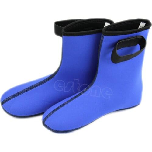 1 pair Neoprene Diving Boots Black/Blue Scuba Surfing Swimming Socks Water Sports Snorkeling Diving Socks