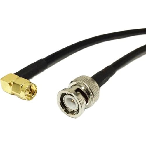 1PC New SMA Male Plug Right Angle To BNC Male Pigtail cable RG58 Wholesale Fast Ship 50cm/100cm Adapter