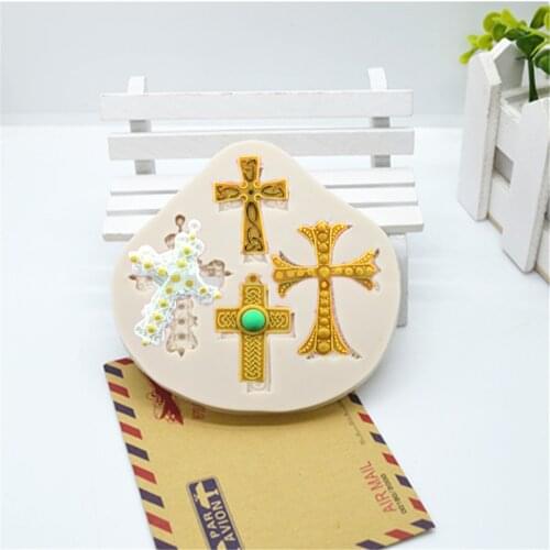 Luyou 1pc Cross Fondant Cake Mold Church Series Silicone Resin Molds For Cake Decorating Tools Baking Accessories FM389