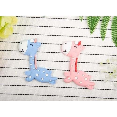 BPA Free Animal Silicone Teethers 1PC Baby Teething Necklace Toy deer Food Grade Silicone Cartoon Nursing Tiny Rod