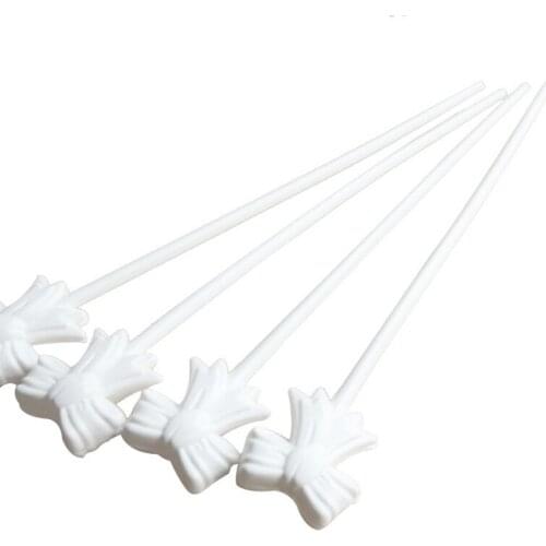 Practical 100 Pcs Automatic Balloon Towbar White Bow-Knot Self-Explosive Ball Tow Bar with Snap Clip