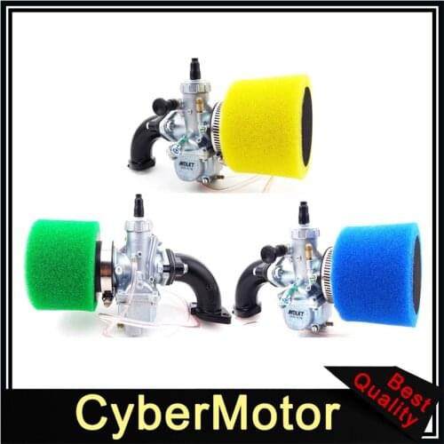 26mm Molkt Carburetor + 45mm Air Filter + Mainfold Intake Pipe + Gasket For Lifan YX 125cc 140cc 150cc Chinese Pit Dirt Bike SSR