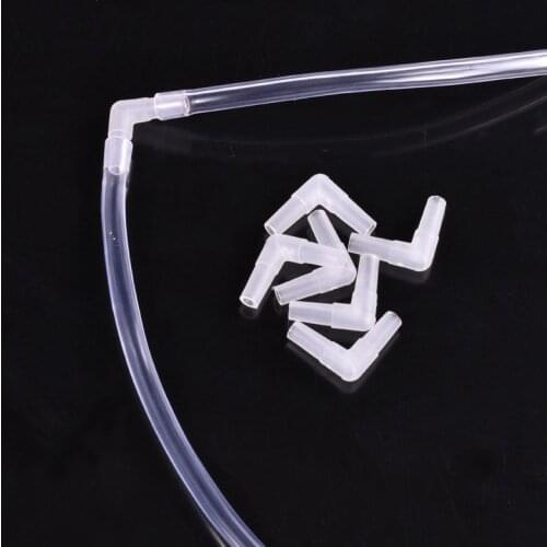 30/50Pcs 4Mm 90-degree Tracheal Connector Fish Tank 2 Way Connector Air Pump Line Tubing Joints Fish Tank Aquarium Pipe Fittings