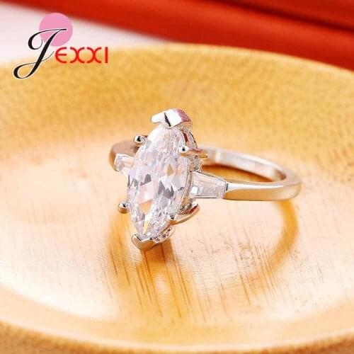 AAA Zirconia Engagement Rings for Women 925 Sterling Silver Jewelry Oval Crystal Female Anel Wedding Ring High Quality