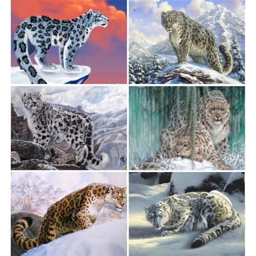 5D DIY Diamond Painting Animals Leopard Cross Stitch Kit Full Drill Square Embroidery Mosaic Art Picture Of Rhinestones Decor