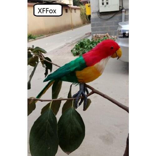 Big real life red&green parrot model foam&feather simulation parrot bird gift about 45cm xf0166