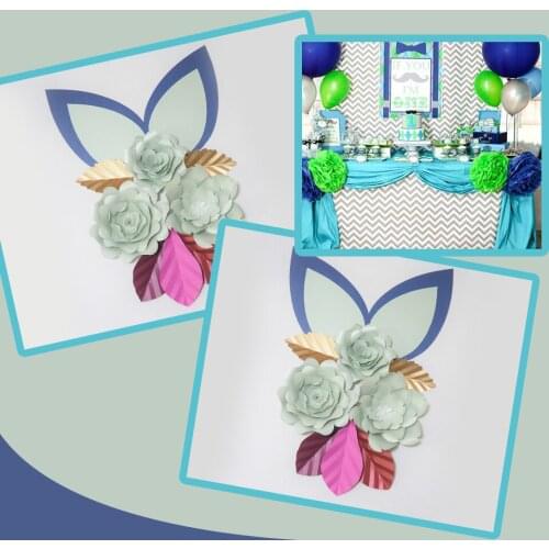 Cardstock Rose DIY Paper Flowers Leaves Ears Set For Wedding & Event Backdrops Decorations Nursery Wall Deco Video Tutorials