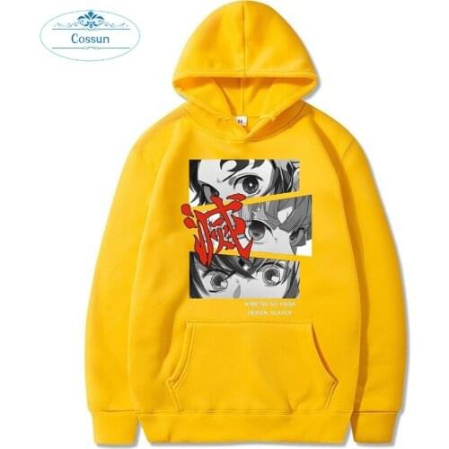 COSSUN Hot Anime Demon Slayer Kimetsu no Yaiba Tanjirou Zenitsu Inosuke Fashion Hoodies Pullover Harajuku Hooded Sweatershirt