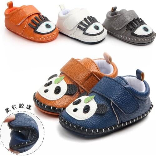 2018 Lovely Cartoon Baby PU Shoes Infants Boys Girls Antislip First Walkers